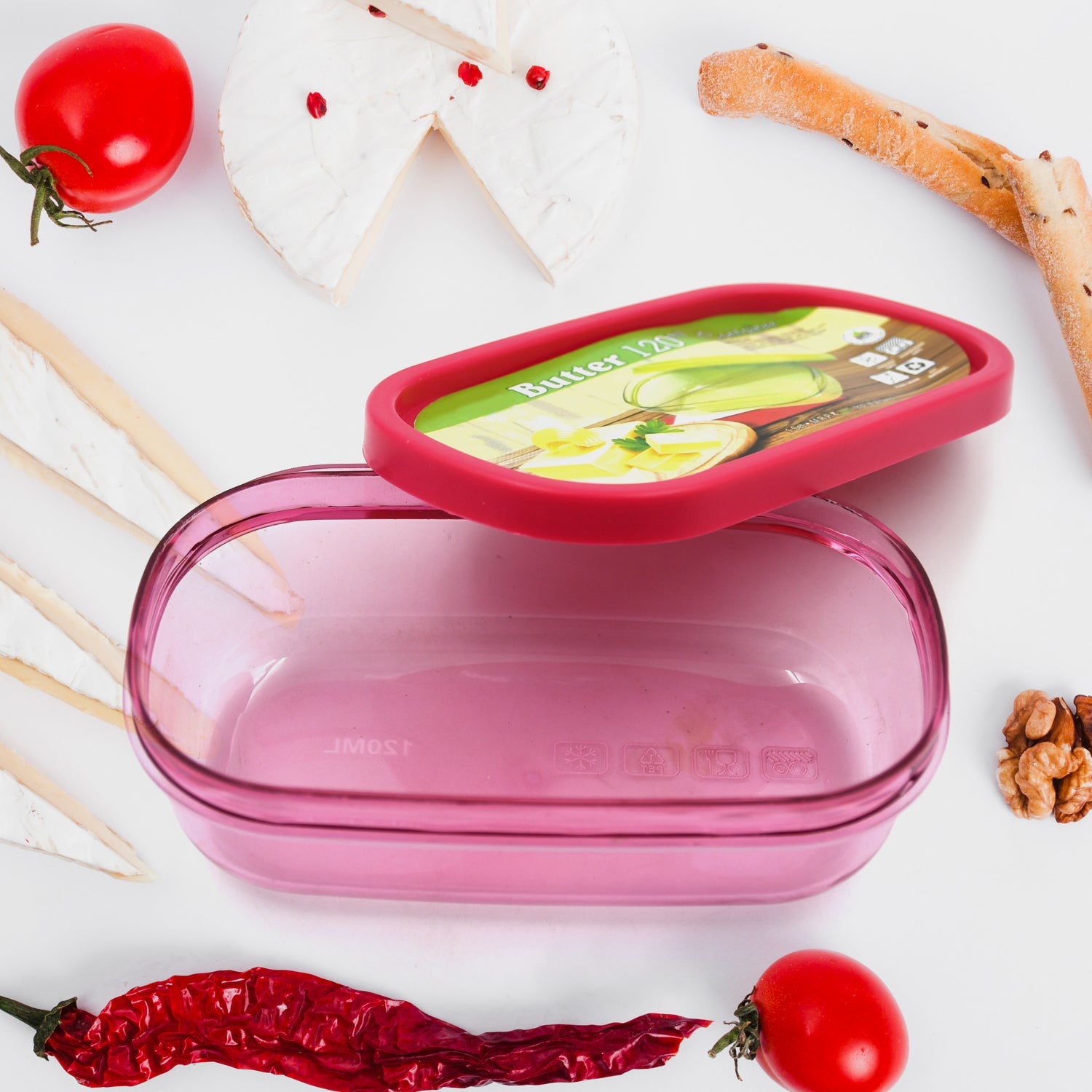 5553 Butter Container, PP Butter Storage Box Easy to Take Portable Large Capacity for Kitchen for Home for Cheese for Butter (120 ML) 5553 Butter Container, PP Butter Storage Box Easy to Take Portable Large Capacity for Kitchen for Home for Cheese for Butter (120 ML)